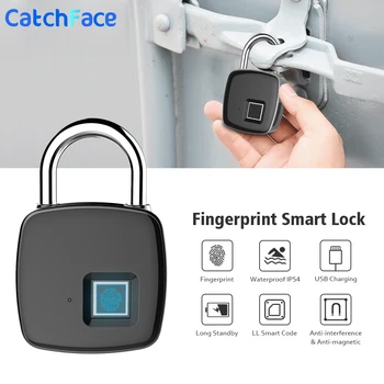 Anahtarsız Akıllı Parmak İzi Asma Kilit Anti-hırsızlık Dijital parmak izi kilidi Bavul Çantası Bagaj Elektronik Asma Kilit  10