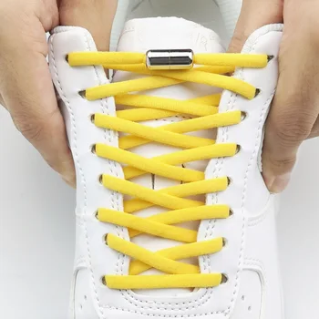 2021 Elastik Hiçbir Kravat Ayakabı Ayakkabı Bağcıkları Çocuklar ve Yetişkin İçin Sneakers Ayakkabı Bağı Hızlı Tembel Metal Kilit Danteller Ayakkabı Dizeleri  5