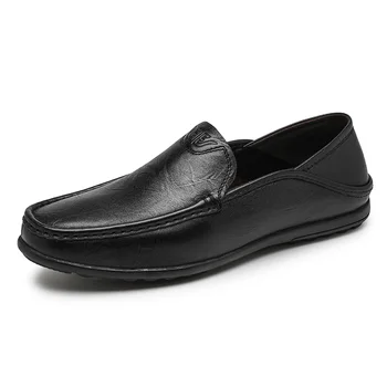 ALCUBIEREE 2022 Yaz Rahat Kuruş Loafer'lar Erkekler için İtalyan El Yapımı Tekne Ayakkabı Moccasins üzerinde Kayma Kaliteli Deri sürüş ayakkabısı  10