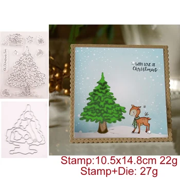 2021 Yeni Merry Christmas Ağacı Metal Kesme Ölür ve Pullar DIY Scrapbooking Fotoğraf Albümü Dekoratif Kabartma Kağıt Kartları  10