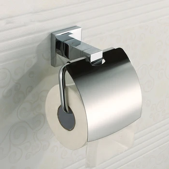 Toptan Ve Perakende Banyo 304 Paslanmaz Çelik Krom Tuvalet Kağıdı Raf ile Kapak Doku Tutucu Havlu Raf Duvar Montaj  10