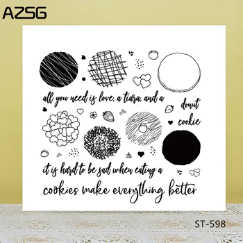 AZSG Lezzetli Kurabiye Kalp şekli Temizle Pullar / Mühürler DIY Scrapbooking / Kart Yapımı / Albümü Dekoratif Silikon Damga El Sanatları  5