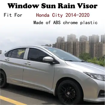 ABS Krom plastik Pencere Siperliği Havalandırma Tonları Güneş Yağmur Koruma araba aksesuarları Honda City 2014-2020 İçin  10