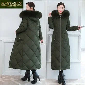 Yeni Marka 90% 2021 Ördek şişme ceket kadınlar Giysileri 2021 Kış Ceket Kadın Uzun Aşağı Parka Kore Kalın Sıcak Palto 202115  4