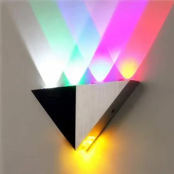 5 w alüminyum üçgen Led duvar lambası Ac90-265v yüksek güç Led Modern ev aydınlatma kapalı açık parti topu disko ışık  10