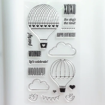 YLCS265 Balon Silikon Temizle Pullar Karalama Defteri İçin DIY Albümü Kağıt Kartı Dekorasyon Kabartma Klasör Lastik Damga Araçları 11 * 20 cm  5