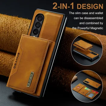 Mat Duygu deri cüzdan Funda samsung kılıfı Galaxy Z Fold4 5G Kat 4 Fold3 Kat 3 Parmak İzi Olmayan cep telefonu Kapağı  10
