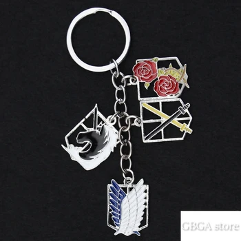 titan anahtarlık anime metal anahtar kolye Özgürlük Kanatları Özgürlük İzcilik Legion Eren Anahtarlık Anahtarlık Zinciri Yüzük Takı  5
