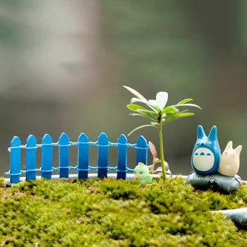 Perakende mini eskrim çit peri bahçe minyatürleri gnome moss terraryumlar masaüstü şişe bahçe reçine el sanatları dekorasyon ev için  0