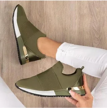 Ayakkabı Kadın vulkanize ayakkabı Bayanlar Düz Renk Slip-On Sneakers Kadın Rahat spor ayakkabılar 2022 Moda Mujer Ayakkabı  10