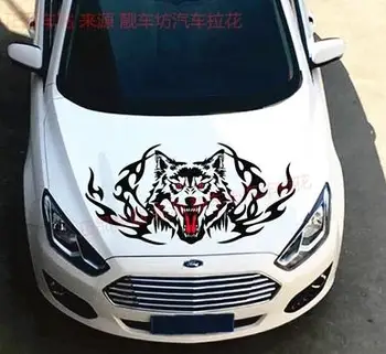 Yeni araba dekorasyon araba kafa kişilik kurt totem makinesi kafası kurt kafası sticker moda modifiye araba sticker-27  10