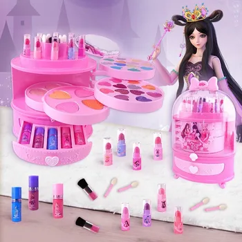 Yeni kız prenses Kozmetik makyaj Kek seti hediye kutusu ile Güzellik makeupkids noel hediyesi hediye oyuncak kız için  3