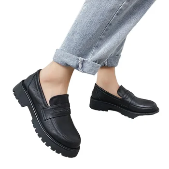 2021 ilkbahar ve yazında yeni moda trendi Kore retro küçük ayakkabı kadın Kolej tarzı İngiliz tarzı siyah ayakkabı  5