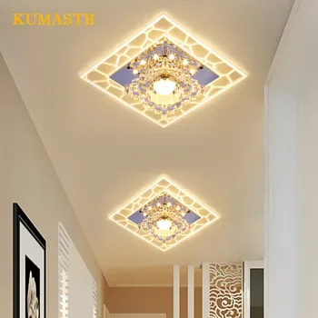 Modern kare kristal tavan lambası LED koridor ışıkları akrilik koridor giriş balkon oturma yemek odası tavan LED aydınlatma  10