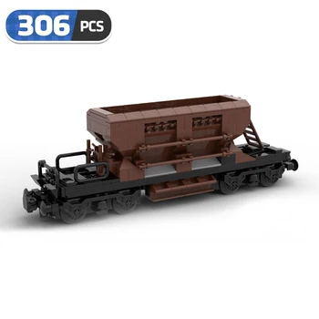 Moc Teknik Alman Yük Lokomotif Çakıl Yan Damperli Vagon Yapı Taşı Demiryolu Tren Oluşturucu Tuğla çocuk oyuncakları  10