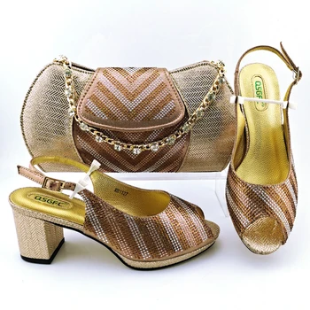 İtalyan tasarım Bayan Ayakkabı ve çanta seti parti ayakkabıları çanta ile Afrika moda ayakkabı ve çanta  10