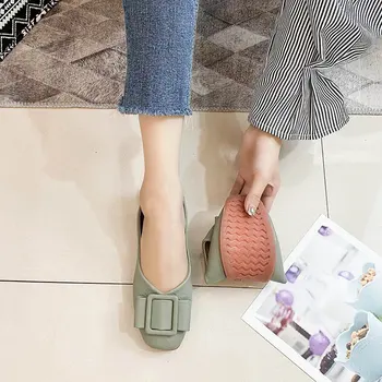 Kadınlar Flats Kare Ayak düz ayakkabı üzerinde Kayma Kadın Loafer'lar Tekne Ayakkabı Oxford ayakkabı Rahat Bayan Ayakkabıları Yeni 2022 Moda  5