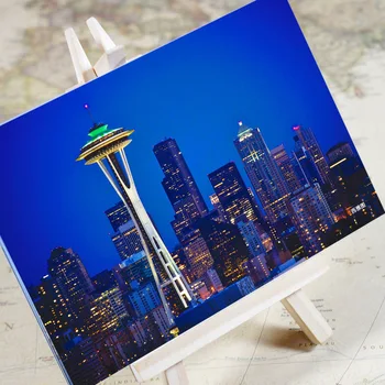 6 Adet / takım Dünya Büyüleyici Şehir Serisi Kartpostallar Seattle Şehir Manzara HD Fotoğraf Kartpostal Tebrik Kartları  10