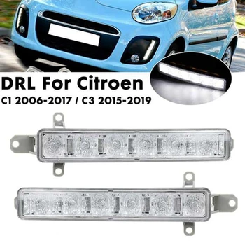 Araba L + R LED DRL Sis Lambası Citroen C1 06-17 Citroen C3 15-19 Otomatik Sürüş Lambası Gündüz Farı Tampon Lambası  10