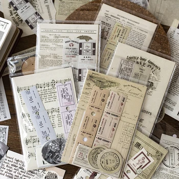 33 Adet / torba Vintage Zaman Makinesi Dekoratif Scrapbooking Günlüğü Planlayıcısı Önemsiz Sanat Etiket Günlüğü Albümü Kırtasiye Boyama Estetik  5