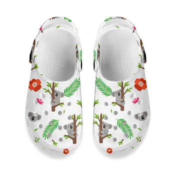 Noisydesigns 2022 Erkek Sandalet Yaz Delik Ayakkabı Takunya erkek EVA bahçe ayakkabısı Güzel Coala Desen Plaj Düz erkek terlikleri  5
