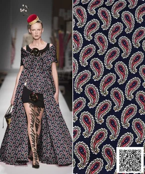 Yeni Kaju Çiçek Dimi Kumaş Avrupa ve Amerikan Marka kadın giyim Gelişmiş Özelleştirilmiş dijital baskılı kumaş  10