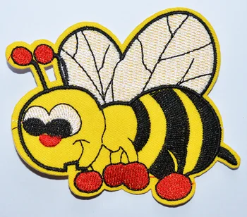 1x Mutlu bal arı BUMBLE işlemeli aplike demir on patch ~ (≈9.5 * 8 cm)  4
