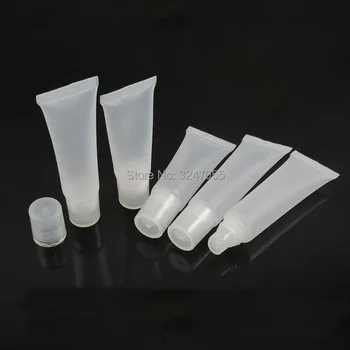 10-15ML Şeffaf Buzlu Plastik Yumuşak Hortum Tüp Dudak Parlatıcısı, Boş Taşınabilir Sıkılabilir Dudak Boya Yağı Doldurulabilir Konteyner  4