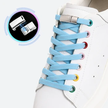 Yeni Manyetik kilit Hiçbir kravat Ayakkabı bağcıkları Elastik Ayakabı bağları olmadan Ayakkabı Bağı mıknatıslar Çocuklar Yetişkin Çizmeler Ayakkabı Bağcıkları  5