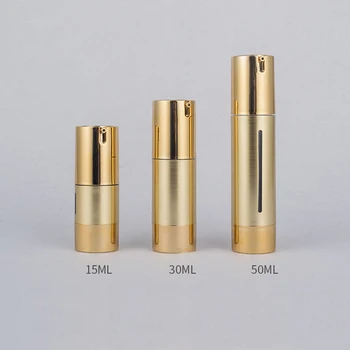 15ml 30ml 50ml Boş altın havasız dağıtıcı plastik pompa şişeleri UV kozmetik ve cilt bakımı duş şampuanı Jel Sıvı  5
