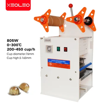 XEOLEO 4 bardak 76mm Manuel Alüminyum folyo bardak yapıştırma makinesi PET Alüminyum folyo film Yumurta sarısı kek bardak mühürleyen 76mm fincan 220V  5