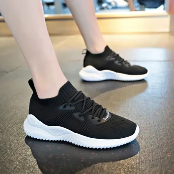 2021 Moda Kadın rahat ayakkabılar Yaz Beyaz Örgü Renk Flats Ayakkabı Kadın Moda Nefes Yumuşak Kadın Ayakkabı  4