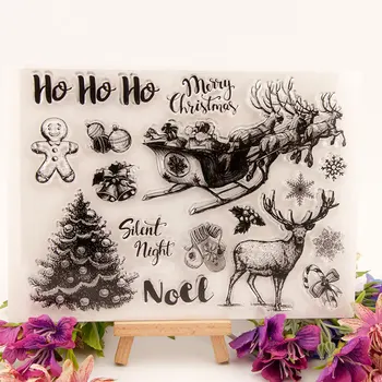 Noel Ağacı Temizle Mühür Damga DIY Scrapbooking Kabartma Fotoğraf Albümü Dekoratif Kağıt Kart Craft Sanat El Yapımı Hediye T1612  3