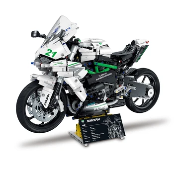 MOC Şehir Motosiklet Araba Modelleri Yapı Taşları Lego ile Uyumlu Yarış Motosiklet Araçlar Tuğla Oyuncaklar Çocuklar için Çocuk Hediyeler  5