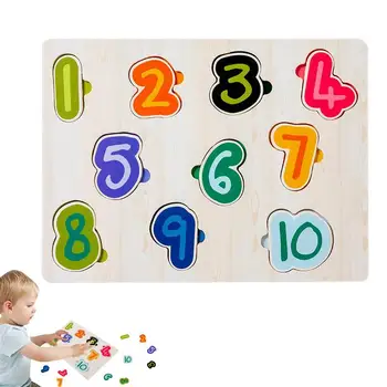 Ahşap sayı bulmaca Oyuncaklar Yeni Yürümeye Başlayan Çocuklar İçin sayı bulmaca Sayı bulmaca s Okul Öncesi öğretici oyuncaklar Eğitici Hediye Erkekler Ve Kızlar İçin  10