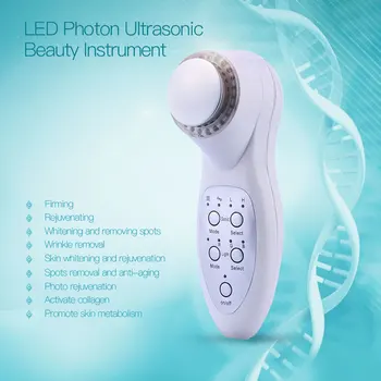 Cilt gençleştirme Led foton ışık tedavisi akne kaldırma cilt sıkılaştırma Anti-aging yüz germe ultrasonik yüz masajı cihazı  5