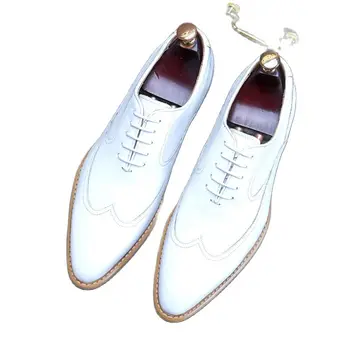 68138 Yeni deri ayakkabı erkek İş resmi giysi erkek Nefes İngiliz Dantel-up Moda Düğün Ayakkabı erkek ayakkabıları  5