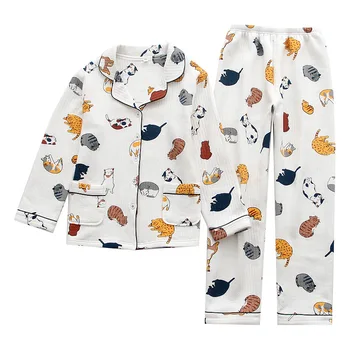 Kış Kalınlaşmış Sıcak Pijama Seti Kadın Uzun kollu Pijama Üç katmanlı Kenetlenmiş Pamuk 2 Parça Pijama Karikatür Ev Giysileri  5