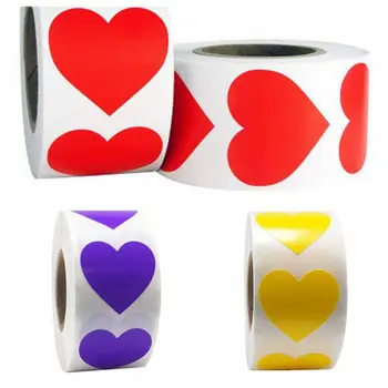 500 adet/rulo Mühür Etiketleri Karalama Defteri Kalp Şeklinde Aşk Sticker hediye Paketleme için Doğum Günü Partisi Malzemeleri sevimli kırtasiye sticker  5
