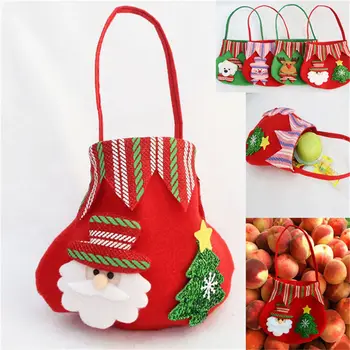 1 ADET Noel elma hediye çantası Noel dekor şeker çanta Merry Christmas şeker çanta  10