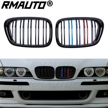 RMAUTO M Tarzı Araba Ön Tampon Böbrek Grille Yarış Izgara Parlak Siyah BMW E39 5 Serisi 1997-2003 İçin Araç Gövde Şekillendirici Kiti  10