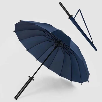 Uzun Saplı Samurai çin Gölge Şemsiye Erkekler Rüzgara Dayanıklı Anime Büyük Teras Katana Şemsiye Taşınabilir Sombrilla Şemsiye  5