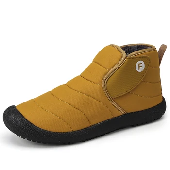 Erkek Kar Botları Sıcak Kış Ayakkabı Erkekler İçin su geçirmez botlar Tasarım Sneakers Güzel Kürk Ayakkabı Rahat Erkekler Kış Ayakkabı  5