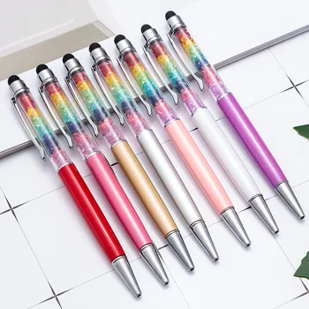 20 ADET yeni kristal metal tükenmez kalem elmas dokunmatik ekran kapasite kalem toptan reklam metal tükenmez kalem baskı  0
