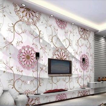 3D çim ve çiçekler ve taze oturma odası TV kanepe arka plan duvar tablosu dekoratif boyama  10