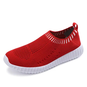 Kadın tenis ayakkabıları nefes örgü kadın spor ayakkabı ışık açık koşu yürüyüş Sneakers dantel-up kadın ayakkabı Flats ayakkabı  10