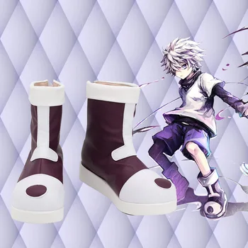 Anime Hunter X Hunter Cosplay Killua Zoldyck Cosplay Ayakkabı Kostüm Çizmeler Yetişkin Cadılar Bayramı Partisi Sahne Custom Made  10