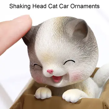 Sevimli Karikatür Sallayarak Kafa Bebek Kedi Araba Süsler Güneş Dashboard Şanslı Kedi Araba Dashboard Ekran Komik Kedi Araba Dekor  10