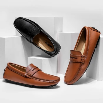 Erkek Deri rahat ayakkabılar 2022 Yeni Lüks Tasarımcı Loafer'lar Erkek Yaz Kayma Sürüş ayakkabı Sapato Sosyal Masculino Mokasen  5