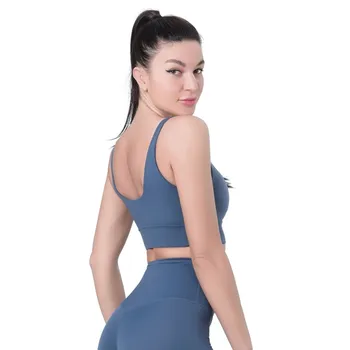 Lulu spor sutyeni Seksi Kadın Spor Üst Sıkı yoga yeleği U şeklinde Geri Hiçbir Çelik Halka sutyen Pedi İle giymek  10